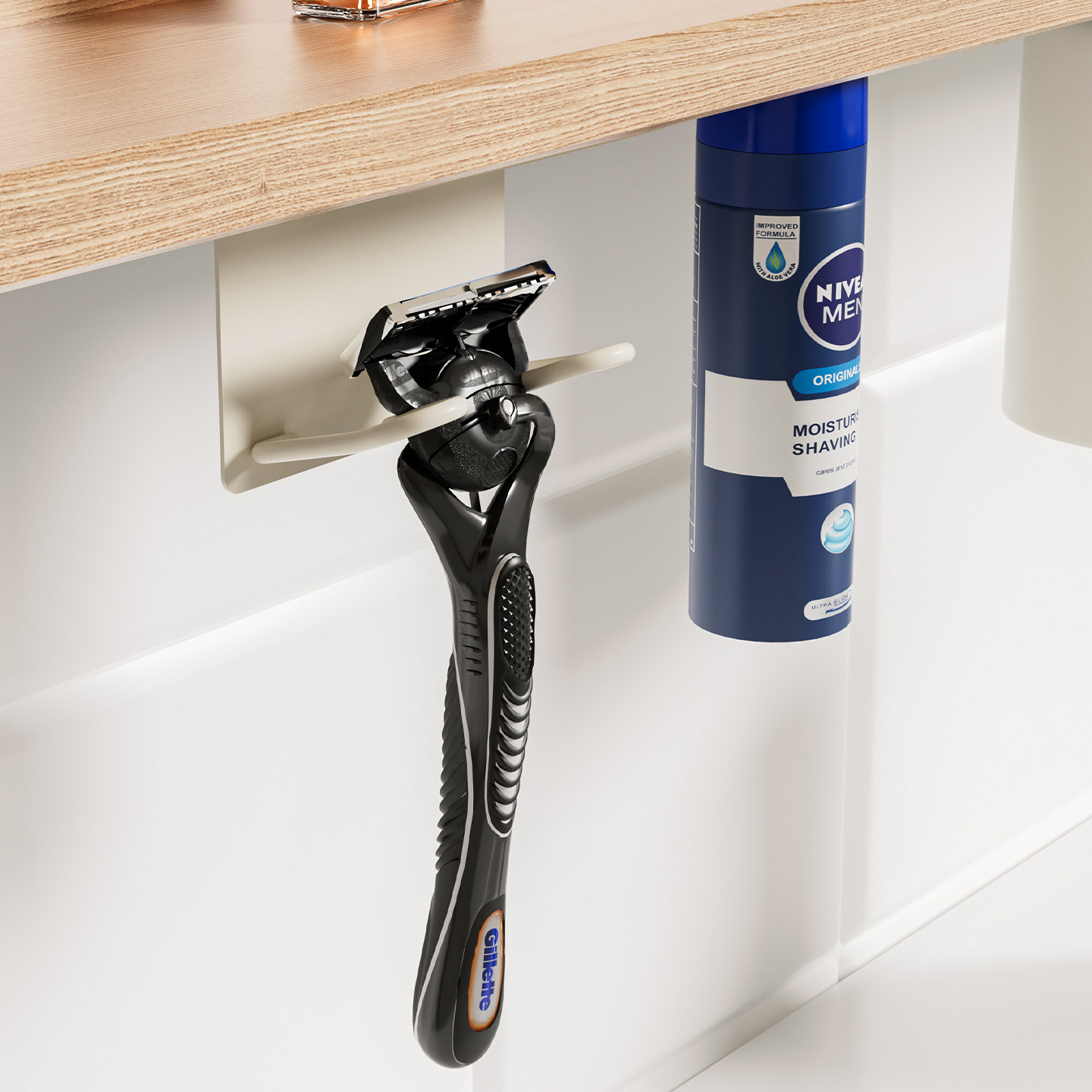 镜柜下磁吸剃须刀架浴室手动刮胡刀须刨架创意家居剃须架送男生,家庭/个人清洁工具,剃须刀架,淘宝优惠券,粉丝福利购,淘宝优惠卷