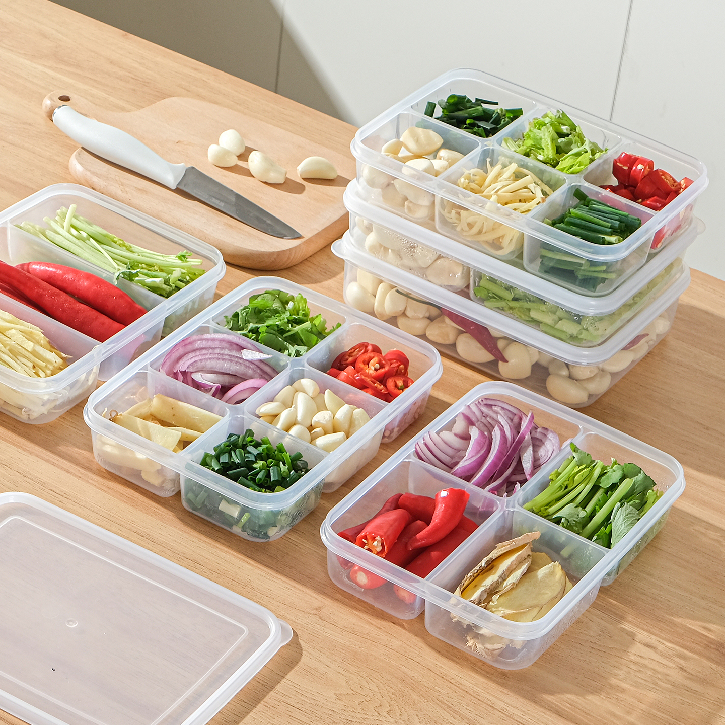 葱姜蒜分格保鲜盒冰箱冷冻肉分装