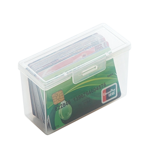 卡片收纳盒透明盒子卡包名片会员卡盒分类带盖办公储物盒塑料棉签