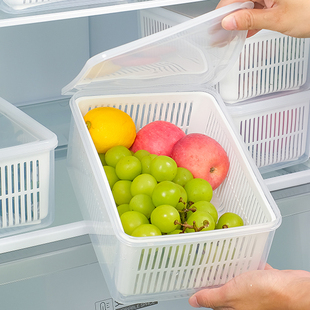 冰箱收纳盒沥水保鲜盒厨房食品级专用冷藏冷冻密封保鲜水果蔬菜盒