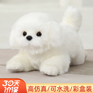 科迈特马尔济斯玩偶仿真小狗狗玩具毛绒抱睡公仔娃娃宠物狗礼物