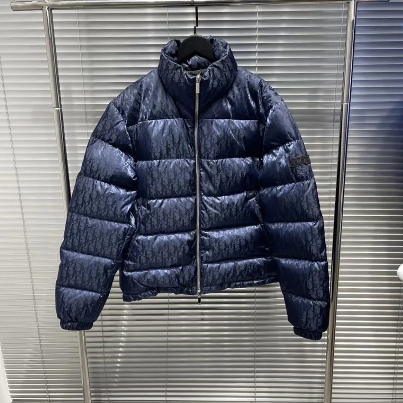 男士蓝色羽绒服Dior/迪奥立领