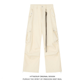 HTTAOSUP美式 子 宽松直筒百搭垂感长裤 潮牌复古hiphop休闲裤 情侣款