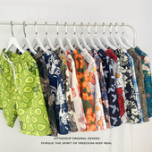 HTTAOSUP牛油果趣味夏威夷风运动短裤 男女潮牌休闲百搭情侣五分裤