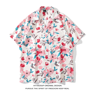 HTTAOSUP ALOHA复古港风夏威夷花衬衫#我以为不露痕迹 思念却满溢