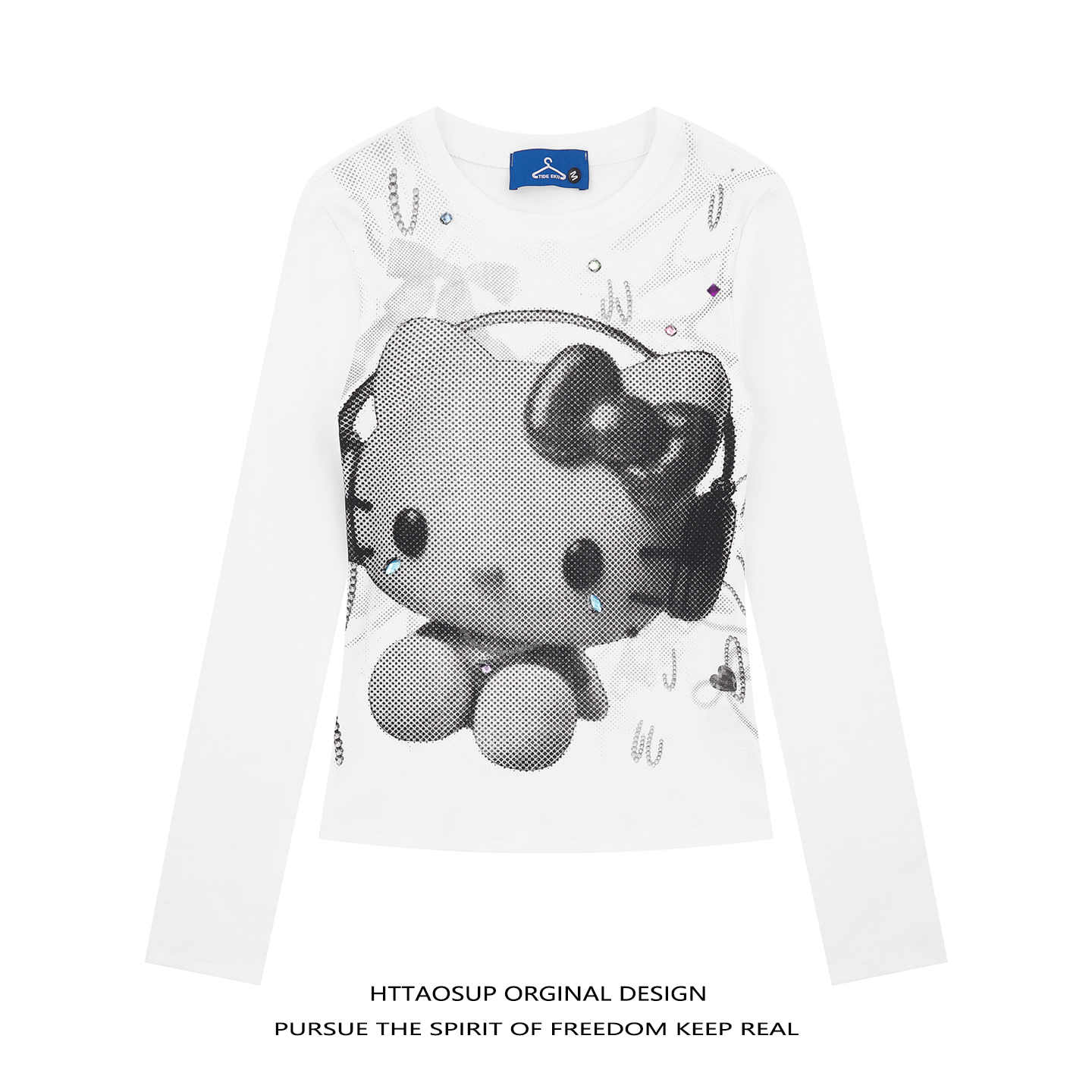 可爱kitty猫长袖T恤男女新款美式