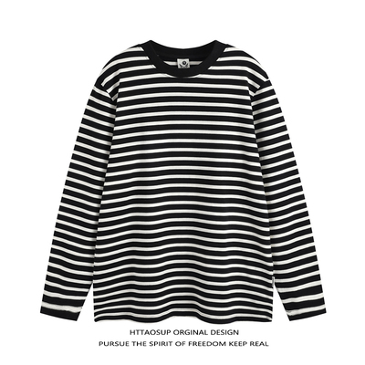 条纹T恤长袖百搭2024新款休闲