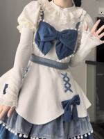 Original and official design lolita Winter Star Fairy sweet and cute light blue short-sleeved dress op thumbnail 3