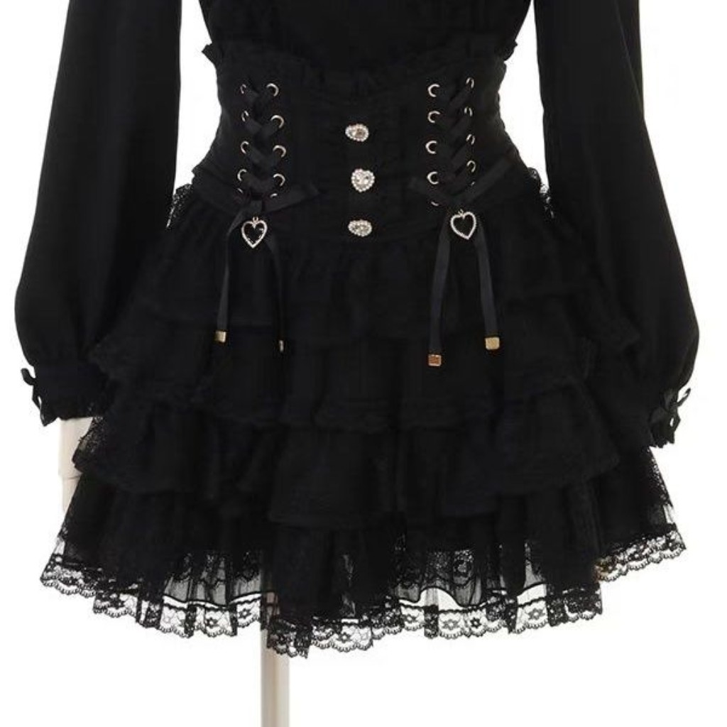 thumbnail for Japanese mass-produced lace short sleeve long sleeve bow subculture cute girly style lolita underwear shirt