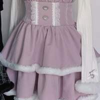 Mass-produced lolita lace fringed cute chanel-style pearl knitted sweater skirt set for autumn and winter thumbnail 4