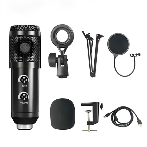 MK-F600TL专业录音麦克风支撑式超心型指向USB外接供电黑色