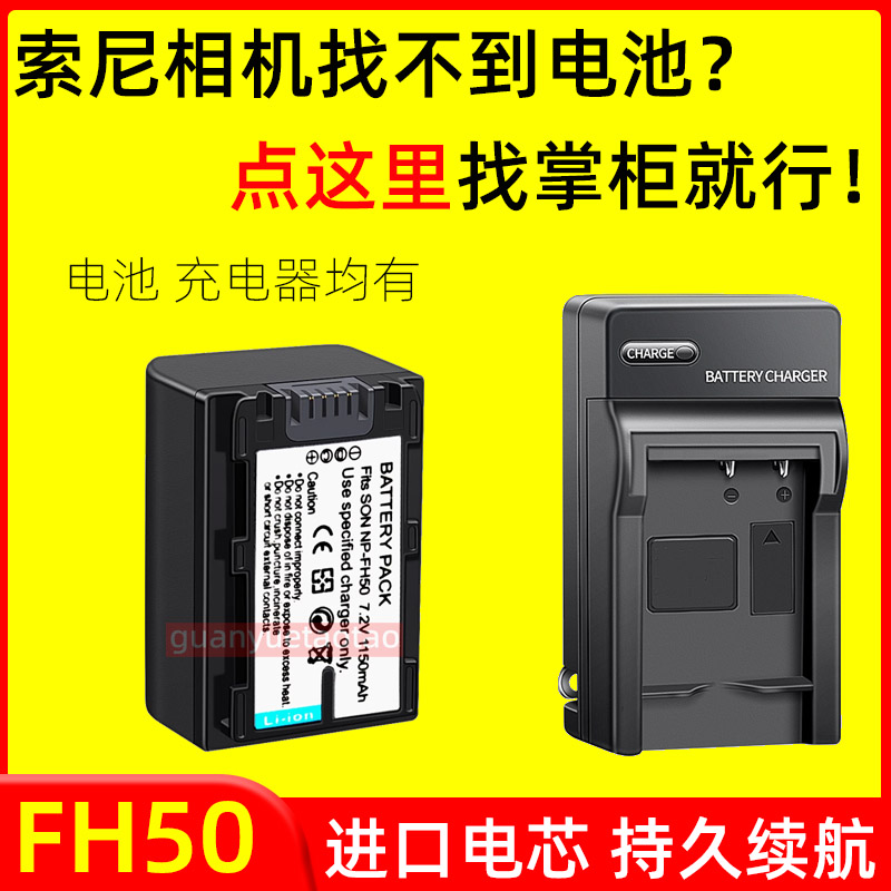 适用索尼NP-FH50相机电池DSC-HX1 HX100/200 A290/330/390 充电器