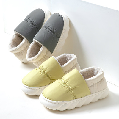 保暖毛绒软厚底月子鞋外穿