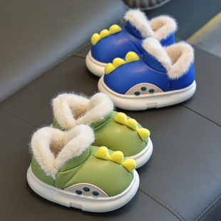 防水毛毛鞋小孩防滑雪地靴户外幸福玛丽儿童棉拖鞋冬男童宝宝棉鞋