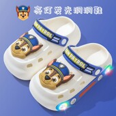 男女童学步包头凉拖婴幼儿凉鞋 夏季 宝宝洞洞鞋 汪汪队发光儿童拖鞋
