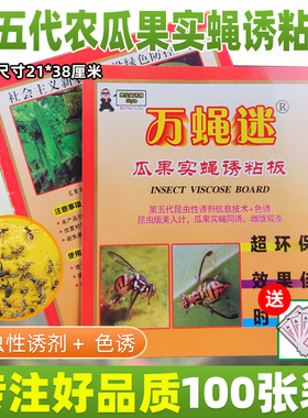 万蝇迷果蝇贴瓜果实蝇粘胶板黄板粘虫板丝瓜农用针蜂贴诱粘板捕蜂