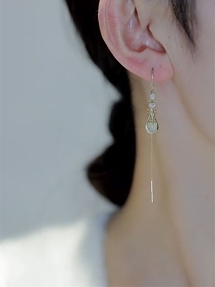 高级感超仙气质百搭琵琶防丢耳线