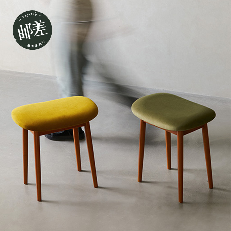 邮差来敲门 豆蔻实木软包化妆凳窄凳梳妆台小凳子黄杨木换鞋圆凳,住宅家具,梳妆凳,淘宝优惠券,粉丝福利购,淘宝优惠卷