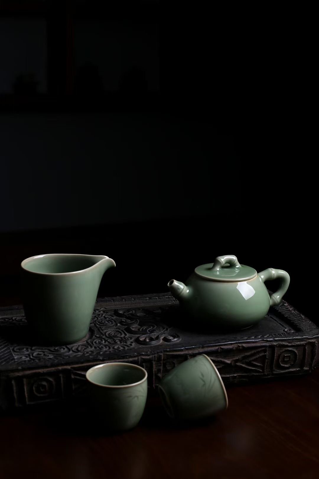 龙泉青瓷茶具套装家用高档轻奢陶瓷茶壶茶杯礼盒装送礼