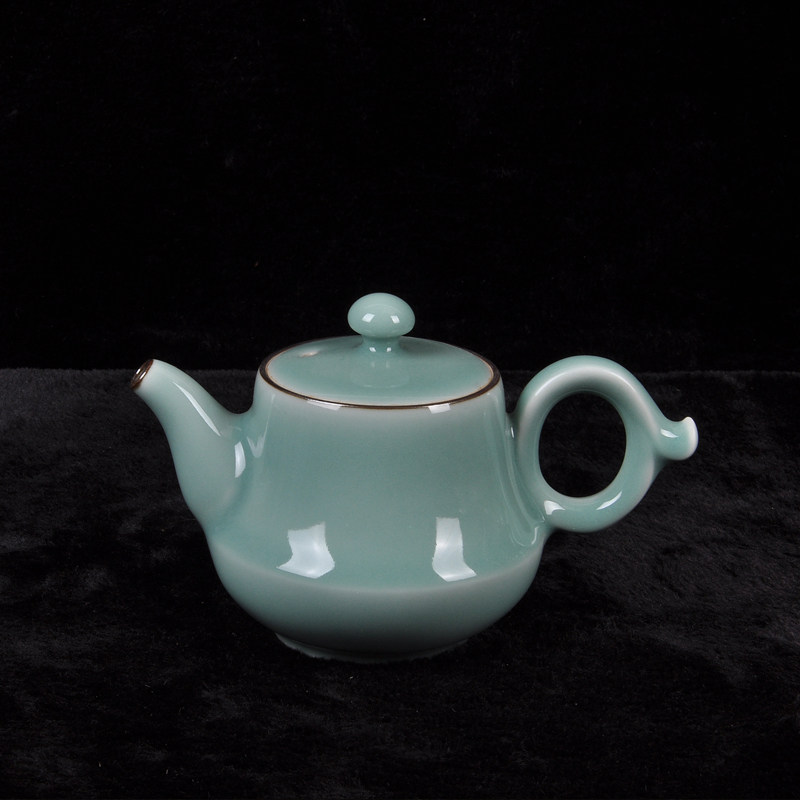 龙泉青瓷茶壶功夫茶具配件简约中国风泡茶壶小容量茶壶200ml