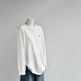 中长马t恤女装 竹节棉微透长袖 26新款 白色上衣打底衫 竹节棉衫