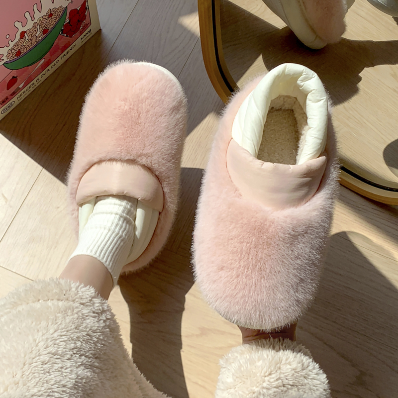 情侣保暖包跟棉拖鞋女士2025秋冬季新款家居居家毛绒柔软月子棉鞋