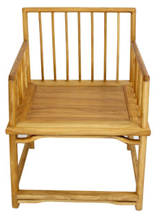 定制现代新中式禅意圈椅官帽椅老榆木免漆实木梳背椅三件套家具