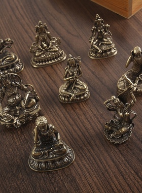 黄铜敦煌飞天女神像千手观音菩萨佛像纯铜金属工艺品摆件地摊货