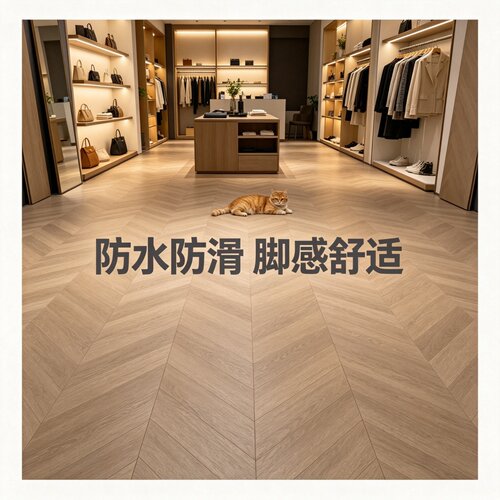 E1浅棕木纹强化复合地板厂家直销