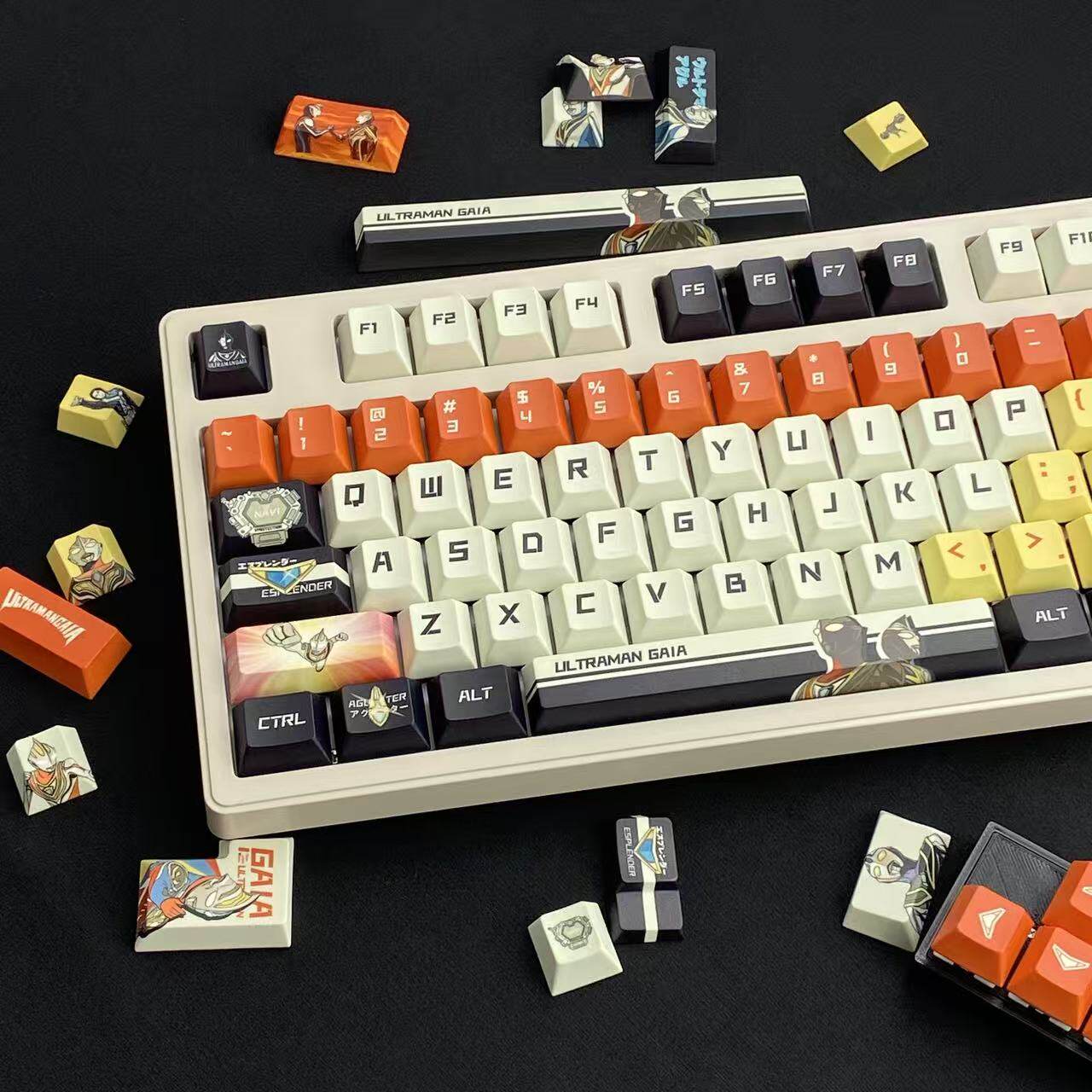 盖亚键帽奥特曼机械键盘键帽143键PBT热升华动漫原厂-喜喜客制化