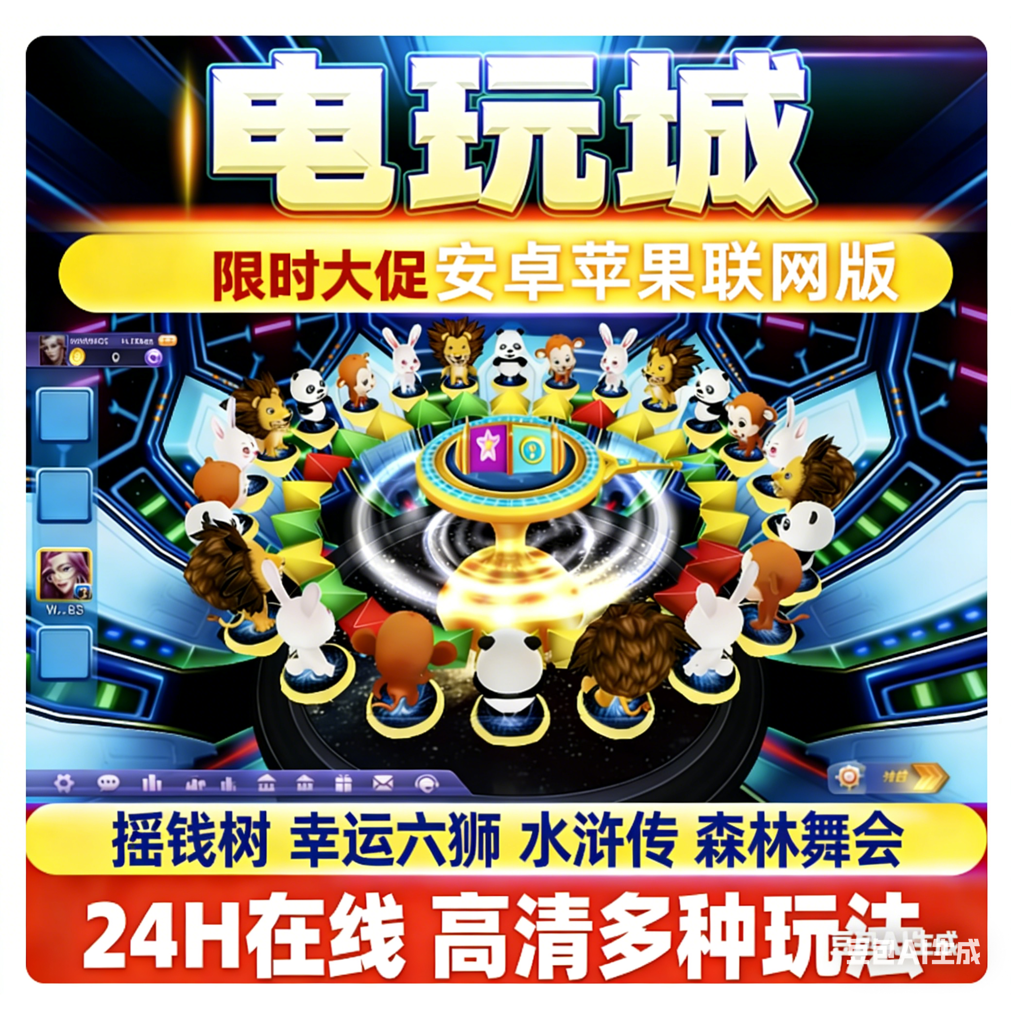 水浒传水果机羊鸣四海幸运六狮金鲨银鲨游戏水果机牛魔王摇钱树