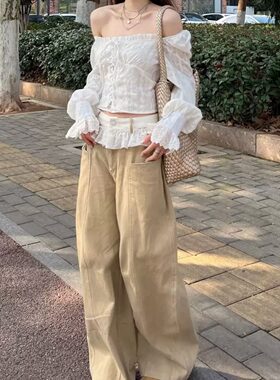 蕾丝花边牛仔裤女夏季拼接
