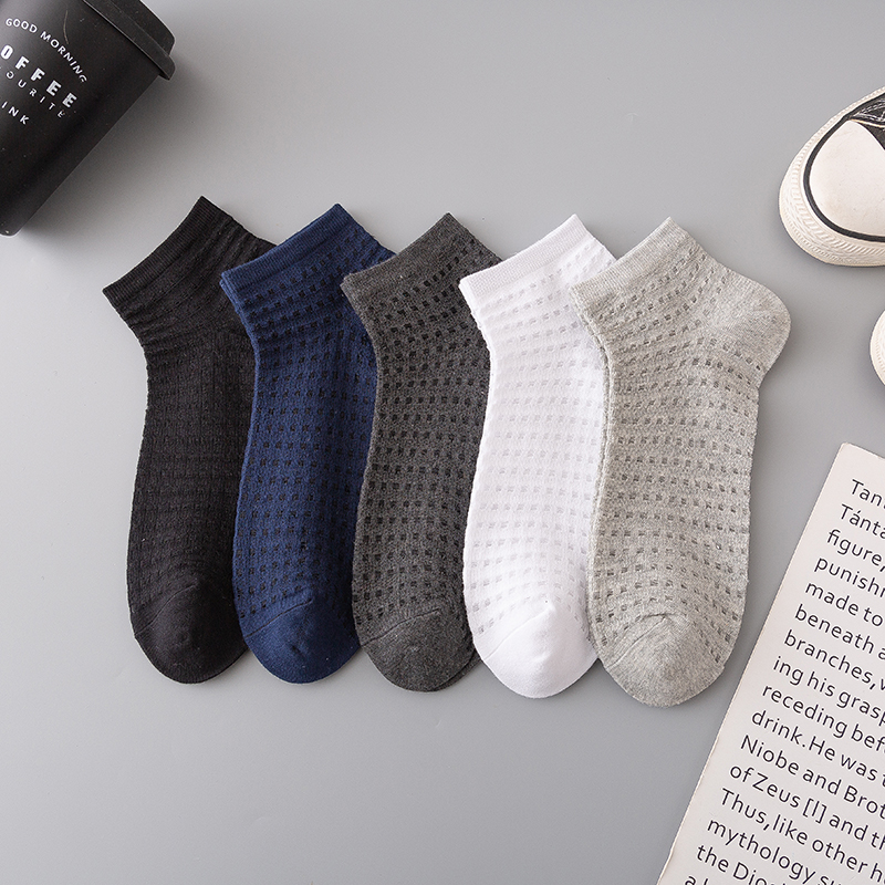 袜子男短袜春夏季透气纯色浅口