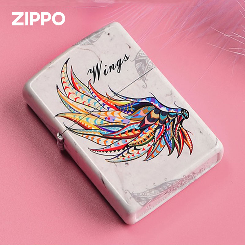 zippoDIY六面烤漆彩印爱神之翼