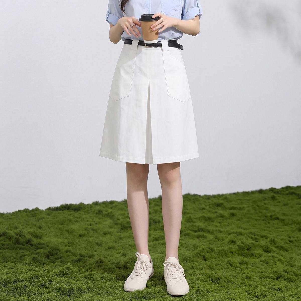 茵曼2026夏季新款纯棉通勤时尚包臀裙女舒适修身显瘦气质半身裙