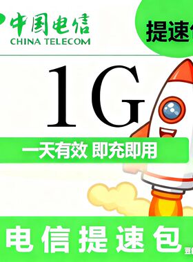S全国电信提速包1GB  自动充值 全国通用 可提速  24小时有效
