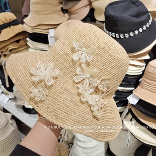 高品質(zhì)拉菲草草帽女春夏海邊度假洋氣遮陽帽時尚 優(yōu)雅顯臉小漁夫帽