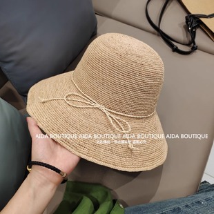 帽子女特細(xì)拉菲草帽夏季 2025新款 海邊出游沙灘帽防曬遮陽漁夫帽