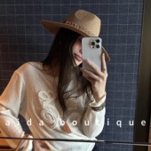 2025新款 草帽女休闲显脸小防晒太阳帽夏季 大帽檐海边沙滩遮阳礼帽