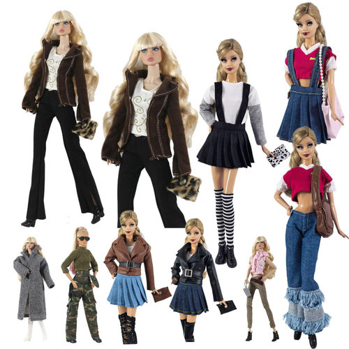 6分30厘米换装洋娃娃玩具衣服休闲衣套装外套多件套装小女孩礼物M