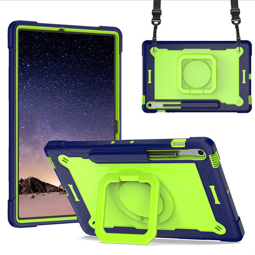 适用三星Tab S10FE Plus撞色硅胶背带手环支架保护套A9防摔平板壳