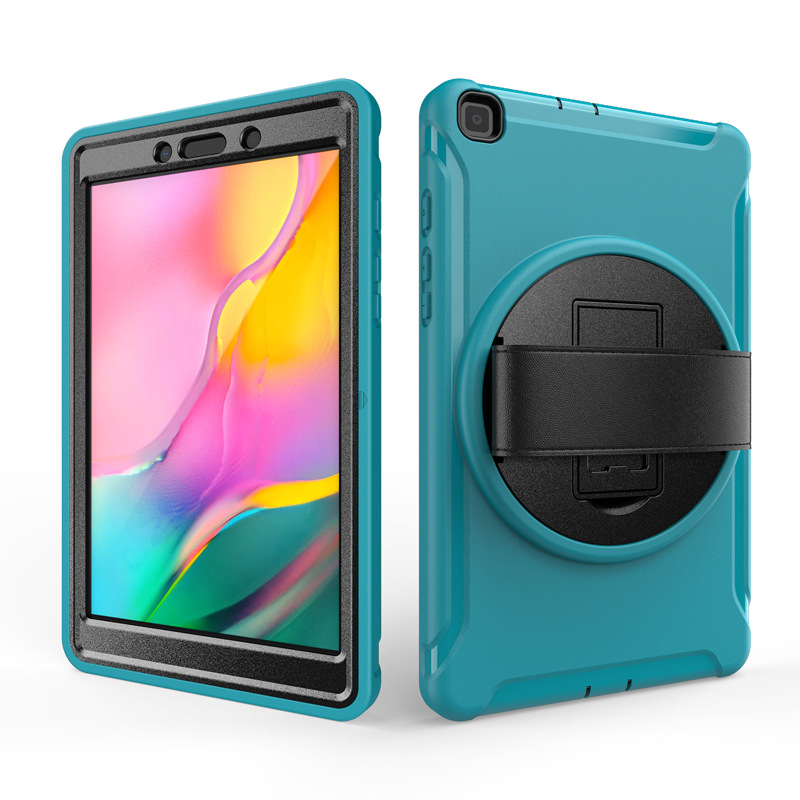 适用三星Tab A8.0 2019 T290真皮手带旋转PC支架T295硅胶平板套