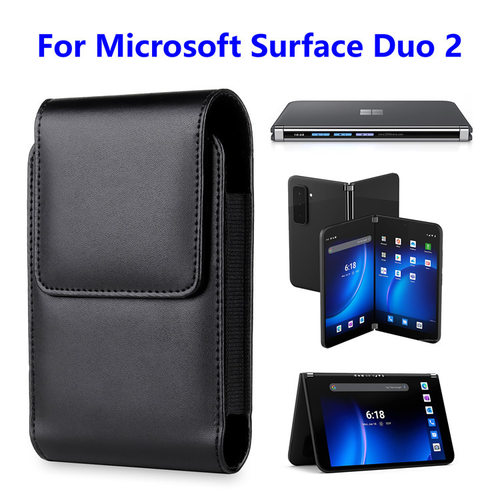 旋转背夹皮带手机腰包挂腰皮套适用于微软Surface Duo2折叠屏竖MS