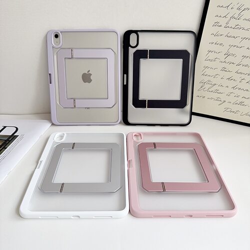 适用ipad 11代pro11透明亚克力苹果10.9金属支架mini7手提防摔壳