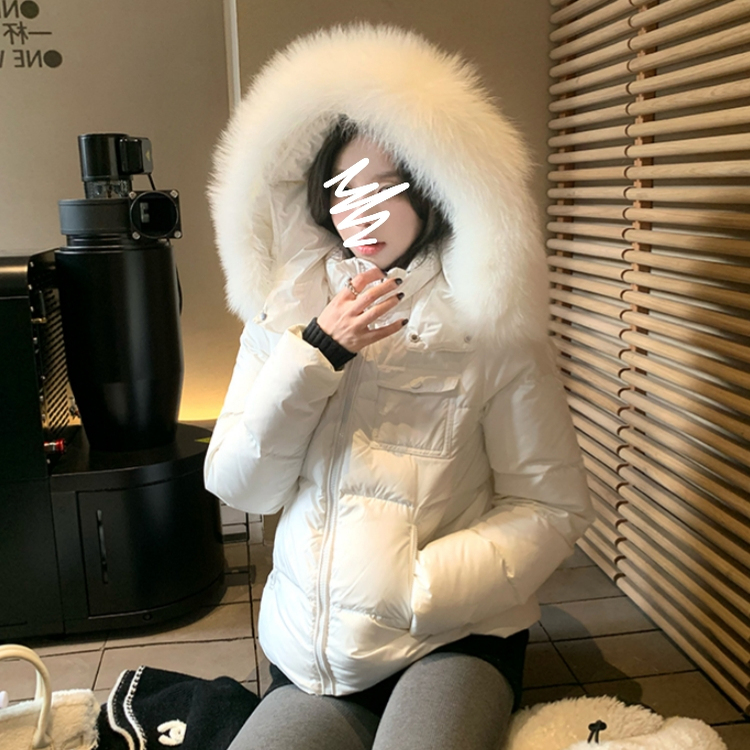 大毛领90白鸭绒羽绒服