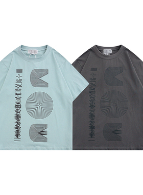 CAVEMPT C.E 日系潮牌复古水洗噪音印花短袖男女夏季宽松圆领T恤