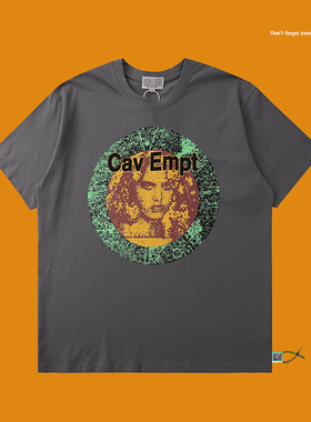 CAV EMPT 19SS C.E Overdye日系复古重水洗蜡染圆领纯棉短袖T恤潮