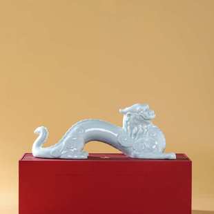景德镇陶瓷器大师曾亚林作品千禧龙生肖瓷器雕塑艺术品办公室摆件