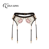 吊袜带 LOLALUNA蔷薇粉吊袜带女 凯丽小姐 性感蕾丝透视可调节