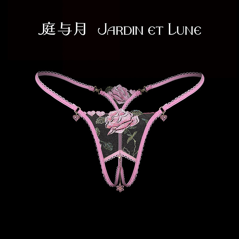 庭与月七夕限量花卉刺绣丁字裤